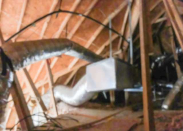 HVAC ductwork running through a Texas attic